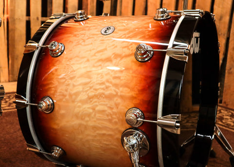 DW Collector's Natural To Deep Red Burst Over Quilted Maple Kit - SO#1134318