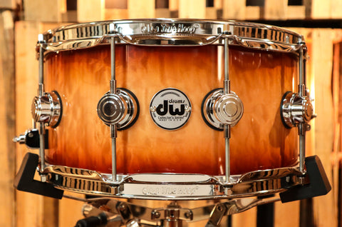DW Collector's Natural To Deep Red Burst Over Quilted Maple Kit - SO#1134318