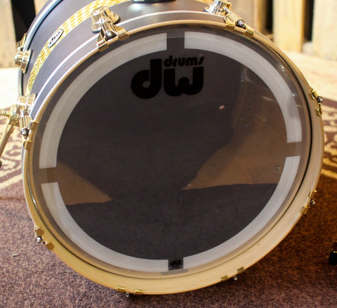 DW Collector's Gold Leaf Rally Stripe Over Ebony Kit - 20,10,12,14 - SO#1153902