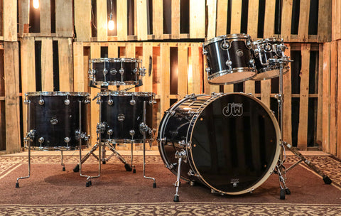DW Performance Ebony Stain Drum Set - 18x22,8x10,9x12,12x14,14x16,6.5x14