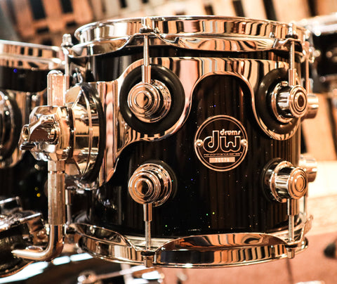 DW Performance Black Mirra Drum Set - 16x20,7x8,8x10,8x12,12x14,5.5x14