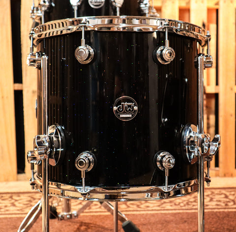 DW Performance Black Mirra Drum Set - 16x20,7x8,8x10,8x12,12x14,5.5x14