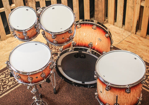 DW Collector's Red Burst Over Quilted Maple - 22,10,12,16