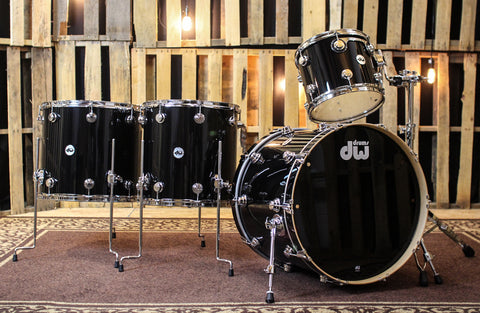 DW Collector's Maple VLT Gloss Black Drum Set - 22,12,16,18 - SO#1167899