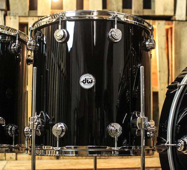 DW Collector's Maple VLT Gloss Black Drum Set - 22,12,16,18 - SO#1167899