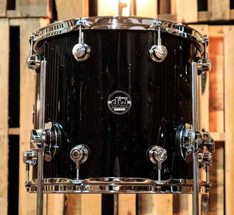 DW Performance Black Mirra Drum Set - 14x18,9x13,12x14
