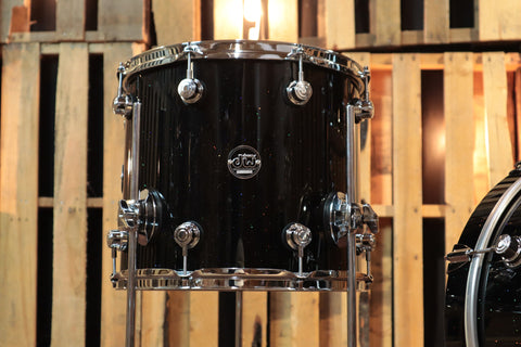 DW Performance Black Mirra Drum Set - 14x18,9x13,12x14