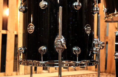 DW Performance Black Mirra Drum Set - 14x18,9x13,12x14