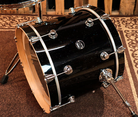 DW Performance Black Mirra Drum Set - 14x18,9x13,12x14