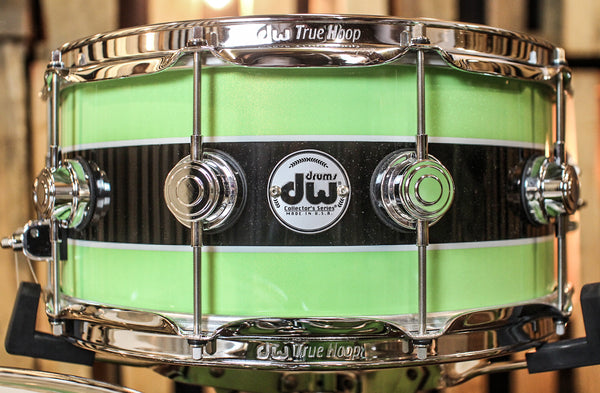 DW Collector's Black Rally Stripe Over Lime green Drum Set - SO#856245