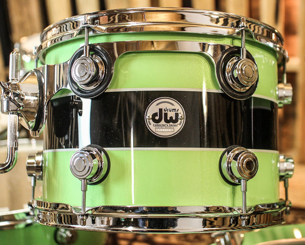 DW Collector's Black Rally Stripe Over Lime green Drum Set - SO#856245