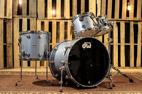 DW Collector's Maple/Mahogany Blue Mist Metallic Drum Set - SO#1105550