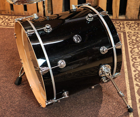 DW Performance Black Mirra Drum Set - 16x20,9x13,12x14