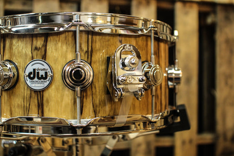 DW Collector's Maple Natural Lacquer Over Black Limbo 6x14 Snare - SO# 1101173