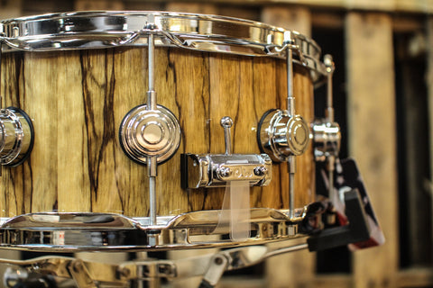 DW Collector's Maple Natural Lacquer Over Black Limbo 6x14 Snare - SO# 1101173