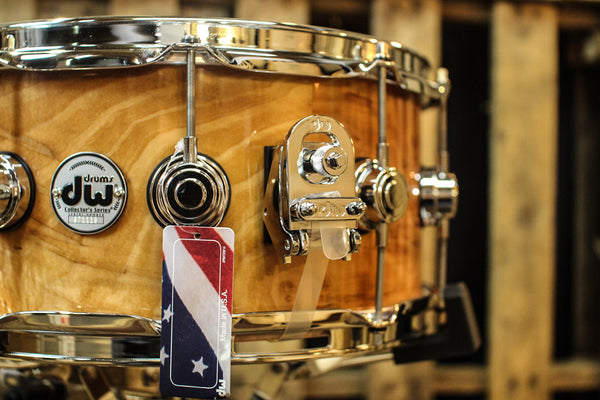 DW Collector's Maple Natural Lacquer Over Olive Ash Burl 6.5x14 - SO# 1101153