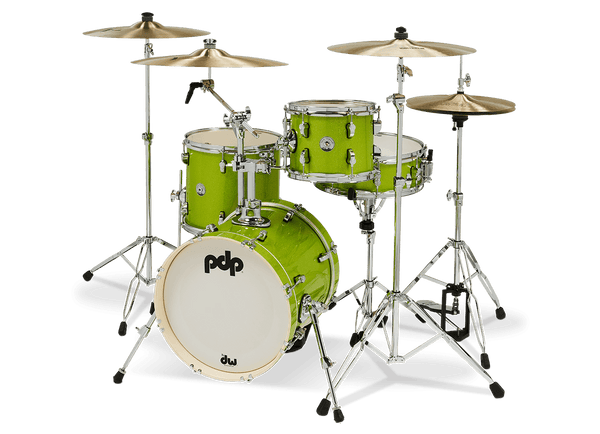 PDP New Yorker Poplar Electric Green Drum Set - 16, 10, 13, 5x14 - PDNY1604EL