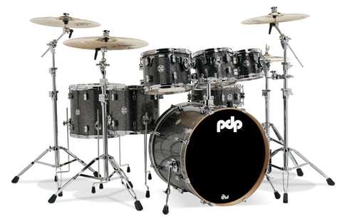 PDP Concept Maple Black Sparkle Drum Set - 22, 8, 10, 12, 14, 16, 5.5x14 - PDCM2217BP