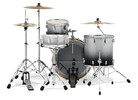 PDP Concept Maple Silver to Black Fade Lacquer Rock Kit 24/13/16
