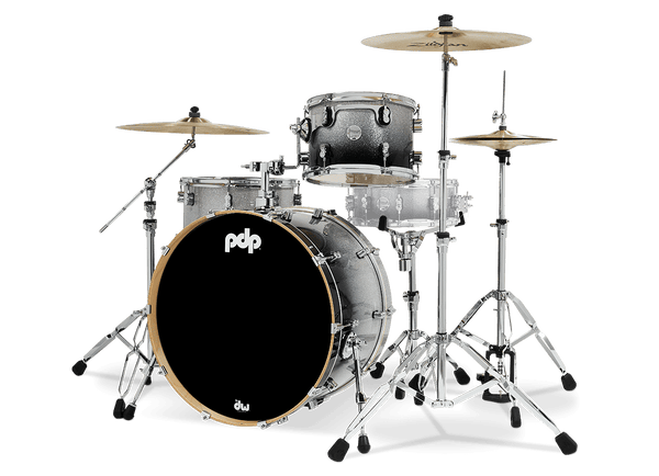 PDP Concept Maple Silver to Black Fade Lacquer Rock Kit 24/13/16