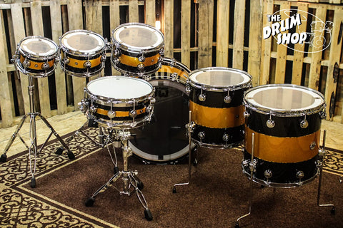 DW Collector's Series Drum Set Exotic Tri- Rally Stripe Graphic SO#1054875