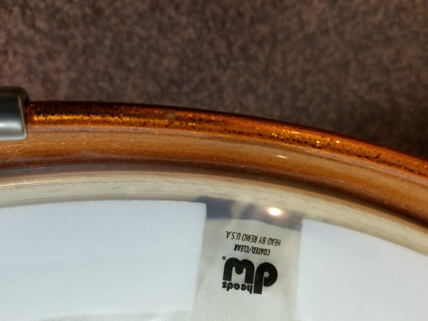 DW Collector's Maple/Spruce Tangerine Sparkle Exotic Drum Set 24/13/16/18/7x14 - SO #1157540