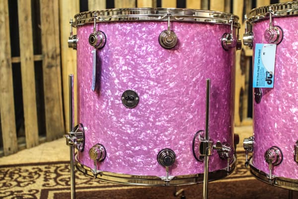 Contemporary Classic Transparent Light Purple Over Ultra White Marine Drum Set - 24, 13, 16, 18