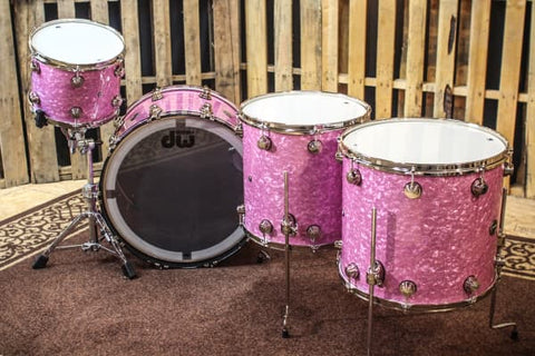 Contemporary Classic Transparent Light Purple Over Ultra White Marine Drum Set - 24, 13, 16, 18