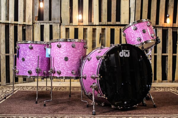 Contemporary Classic Transparent Light Purple Over Ultra White Marine Drum Set - 24, 13, 16, 18